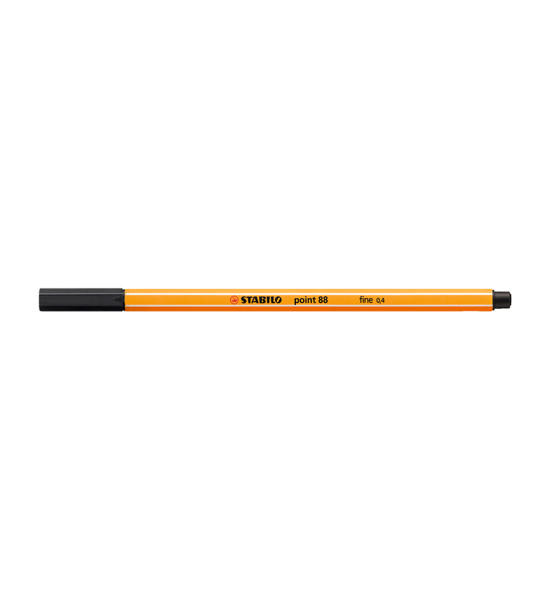 Micropunta/Felpa, Point 88, Punta Fina  0.4 mm, Negro, Unidad